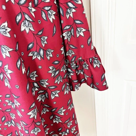 Nanette Lepore Red Floral Shift Dress - Picture 3 of 8